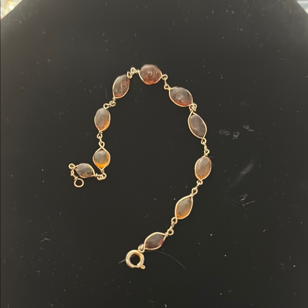 Elegant Gold and Brown Bracelet